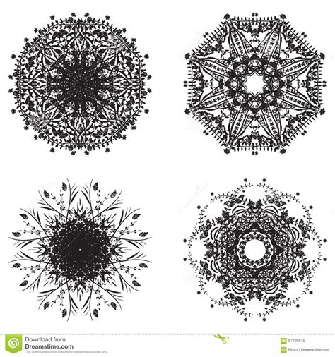 Geometric Circular Ornament Set Stock Vector Illustration Of Openwork