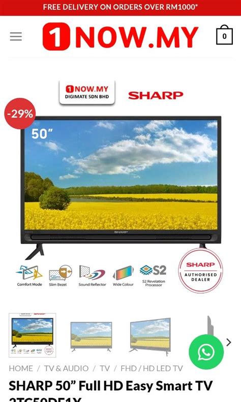 SHARP 50 Full HD Easy Smart TV 2TC50DF1X TV Home Appliances TV