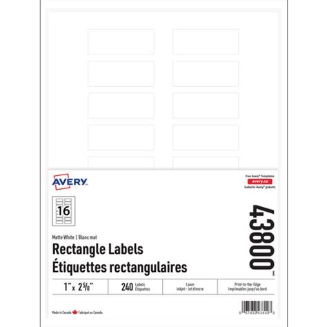 Tiquettes Rectangulaires Blanc Mat Imprimable Jusquau Bord