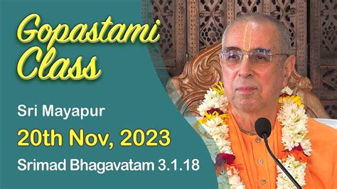 20th Nov 2023 Shrimad Bhagavatam 3 1 18 In Temple Youtube