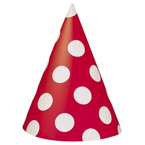 Unique Industries Assorted Colors Polka Dot Party Hats Count