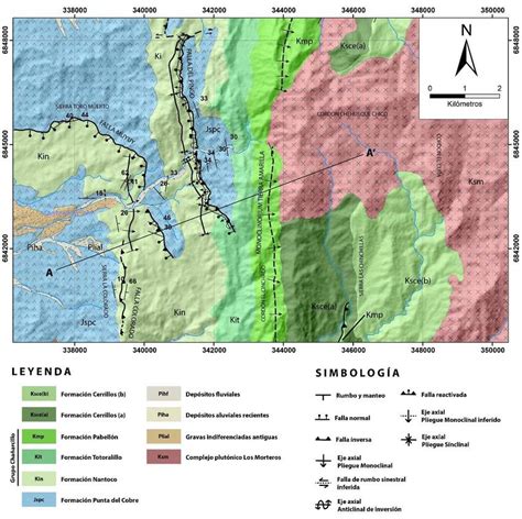 6 Mapa geológico a escala 1 50 000 mostrado las estructuras