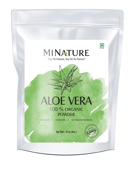 100 Organic Aloe Vera Powder USDA CERTIFIED By Mi Nature 8 OZ 227