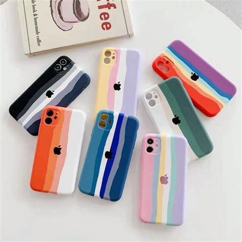 Capa Capinha Arco iris silicone Câmera Aveludada Fechada iphone11 xr 12