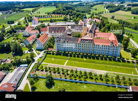 Aerial View Imperial Abbey Ochsenhausen Monastery With St George