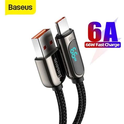 Baseus 66w Display Fast Charging Data Cable Usb To Type C Shopz