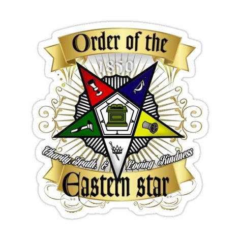 Oes Style Order Of The Eastern Star Logo Sistar Freemason Sticker By