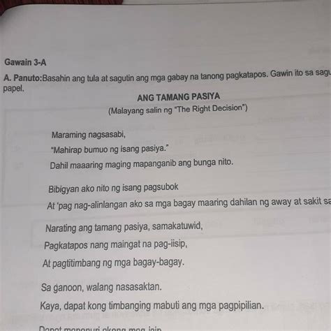 Mga Gabaynatanong 1 Bakit Sinasabing Mahirap Bumuo Ng Pasiya 2