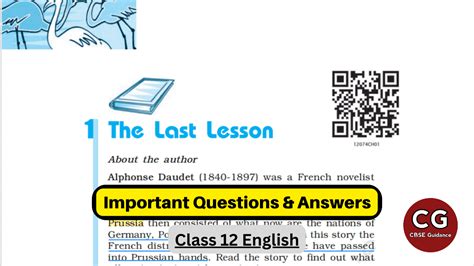 The Last Lesson Class 12 Top Questions And Answers For Exam