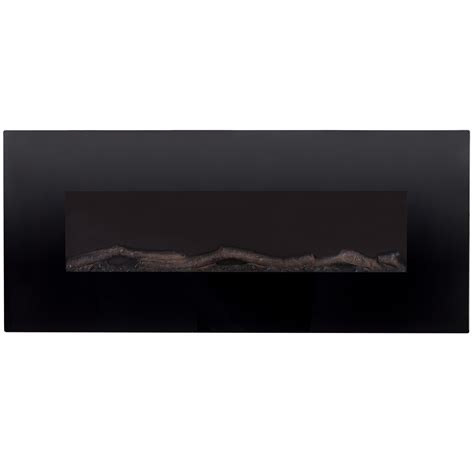 Ashford 50 Inch Black Heater Electric Wall Mounted Fireplace Log