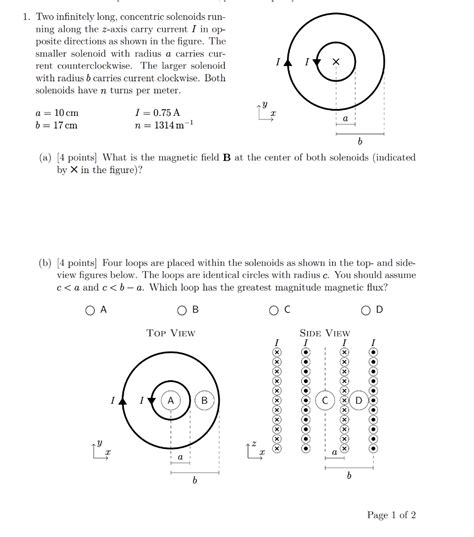 Solved 1 Two Infinitely Long Concentric Solenoids Run