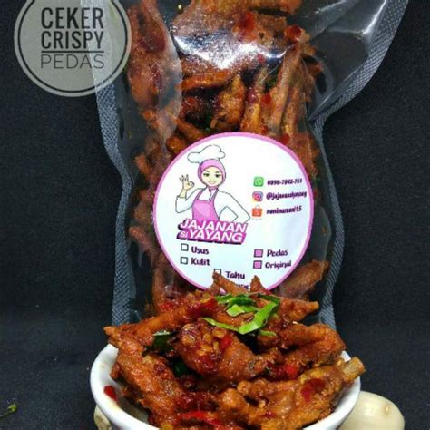 KERIPIK CEKER CRISPY KRIUK CIKRUH ORIGINAL PEDAS JERUK GURIH JAJANAN