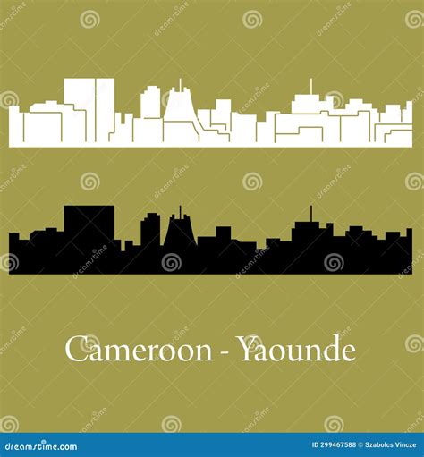 Yaounde Cameroon Africa Silhouette Icon Vector Art Flat Shadow Design