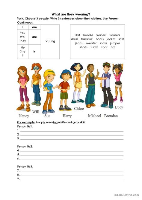 What Are They Wearing Present Conti English Esl Worksheets Pdf And Doc