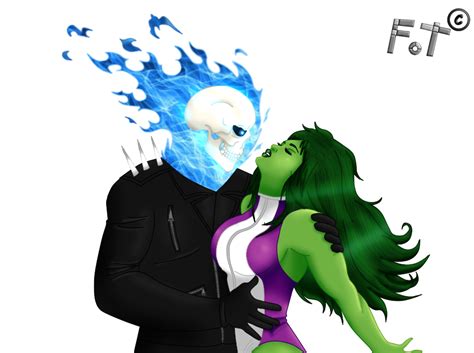 Ghost Rider X She Hulk Comision By Fotanimaciones On Deviantart