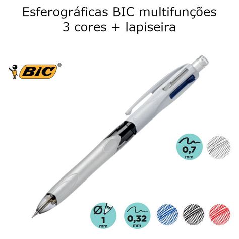 Esferográficas multifunções BIC 3 cores lapiseira