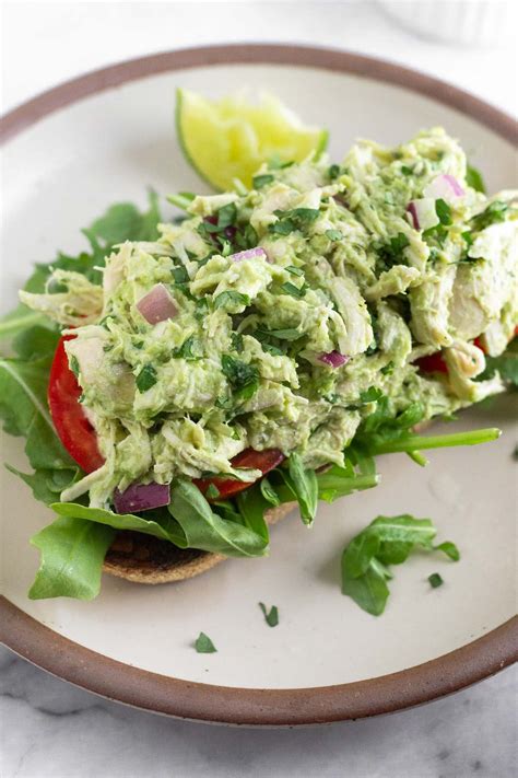 Minute Avocado Chicken Salad Recipe Eat The Gains