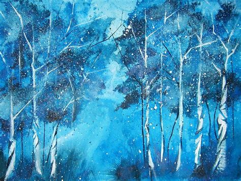 Blue Scape By Amanda G Wright Painting Monochrome Painting Art