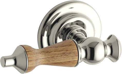 Kohler K 113 Sn Antique Trip Lever With Wood Insert Vibrant Polished Nickel Toilet Tank