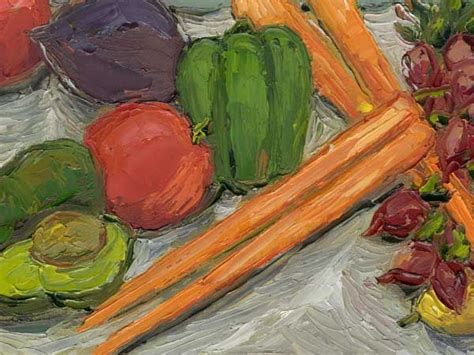 Vegetables Oil Painting With Palette And Painting Knives By Kenneth