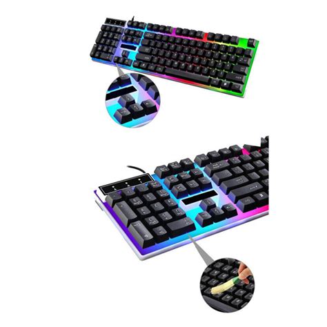 Rainbow Gaming Keyboard Mouse Set USB LED Wired