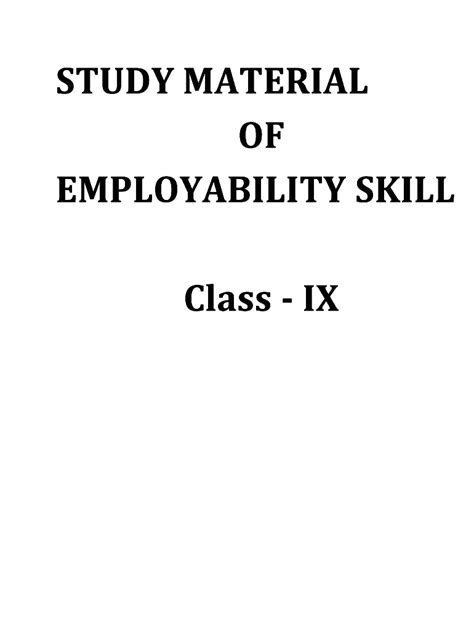 Employability Skills Class Pdf Fill Online Printable