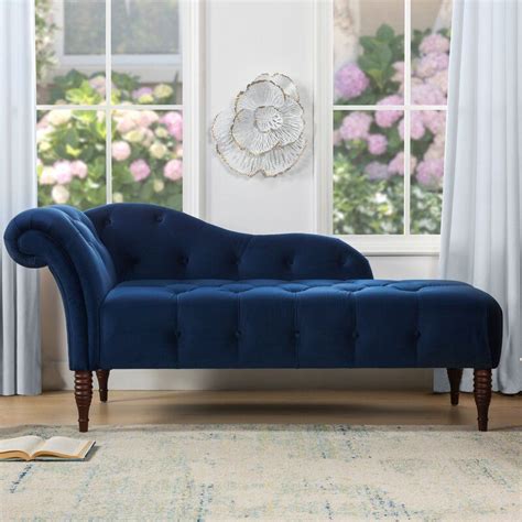 Blue Velvet Chaise Lounge Chair - dsullana.com