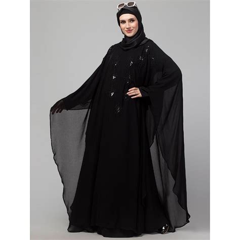 Abaya Online In India Stone Embellished Black Abaya At Shiddat