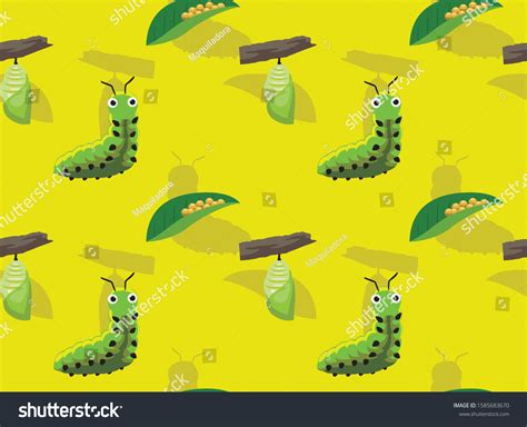 Caterpillar Life Cycle Cartoon Vector Seamless Stock Vector Royalty Free 1585683670 Shutterstock