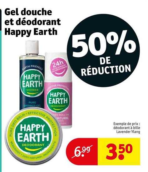 Promo Gel Douche Et D Odorant Happy Earth Chez Kruidvat Icatalogue Fr