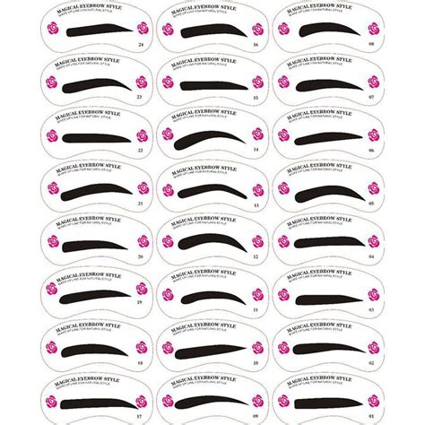 24pcs Lot Eyebrow Stencils 24 Styles Reusable Eyebrow Drawing Guide