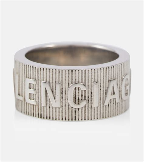 Logo Sterling Silver Ring In Metallic Balenciaga Mytheresa