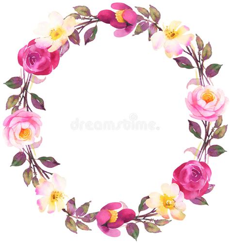 Flower Bohemian Wreath With Roses Decorative Composition For We Stock 0B8