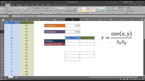 Calculating And Understanding Covariance Covariance S In Excel Youtube