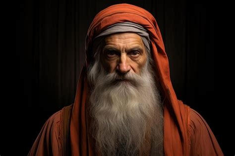 Premium Photo Portrait Of An Old Testament Prophet With A Long Gray