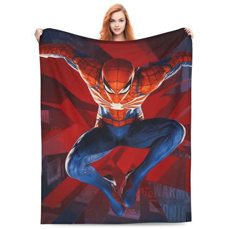 Spider Man Fleece Throw Blanket For Couch Or Bed Plush Cozy Fuzzy