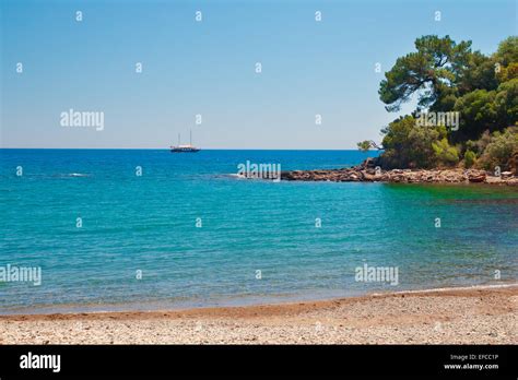 Beautiful Bay And Beach At Phaselis Antalya Turkey Travel Background