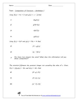 Composition Of Functions Worksheet Complete With Ease Airslate Signnow