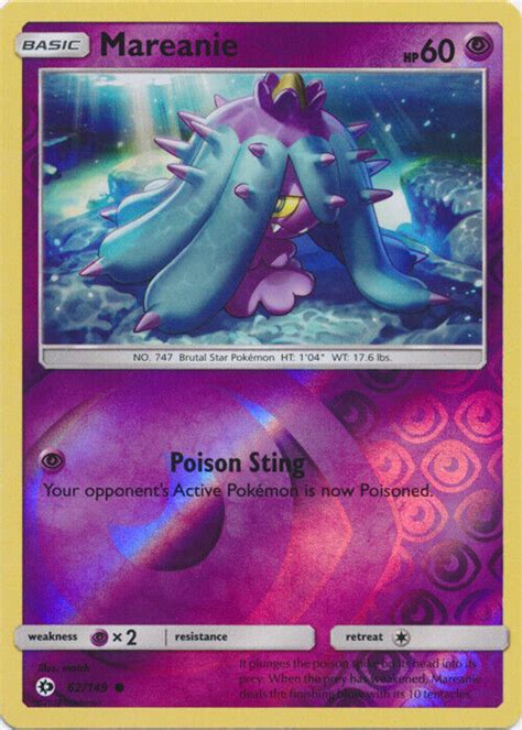 Mareanie 62 149 Common Reverse Holo LP English Pokemon Sun