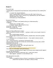 Psy Exam Notes Docx Exam Sexual Scripts Rules Guides For