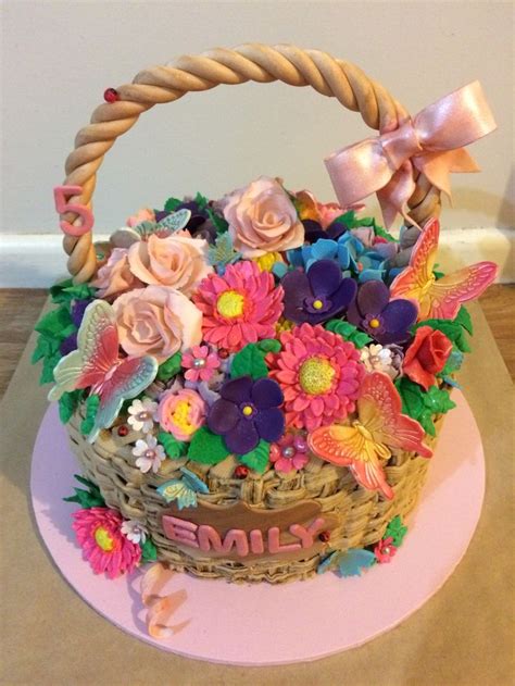 Flower Basket Cake Flower Basket Cake Cake Birthday Cake