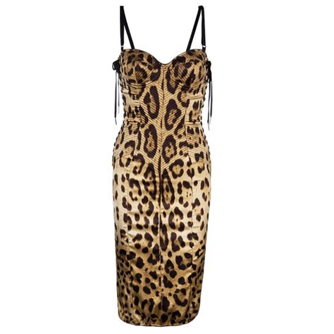 Dolce And Gabbana Leopard Print Corset Dress M Dolce And Gabbana The