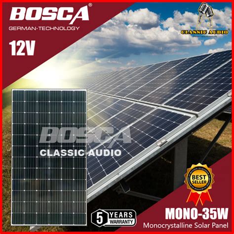 BOSCA 35W Solar Panel Mono 35 Watt 12 Volt Pv Solar Module Solar Cell