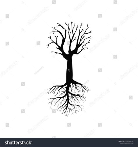Black Naked Tree Roots Vector Illustration vector de stock libre de regalías 1558089764