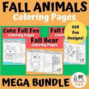 Fall Animals Coloring Pages | Fall Autumn Coloring Sheets | BUNDLE