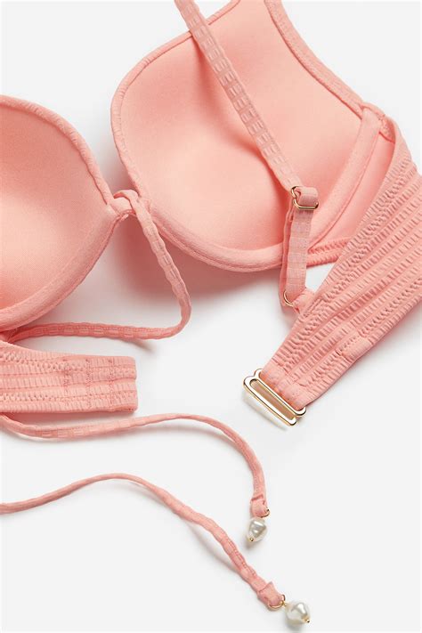 Push Up Bikini Top Peach Pink Ladies Handm Us