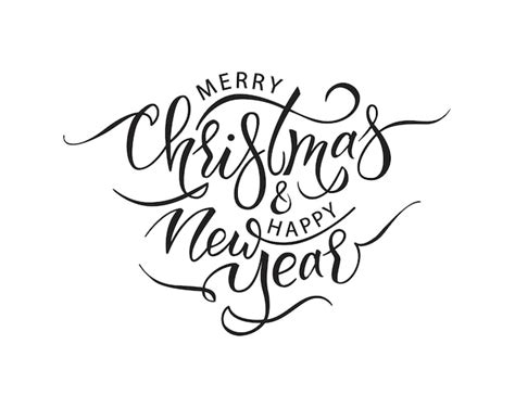 Premium Vector Calligraphic Lettering Merry Christmas And Happy New Year