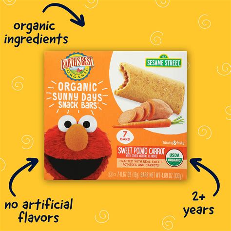 Snapklik.com : Earths Best Organic Kids Snacks, Sesame Street Toddler ...