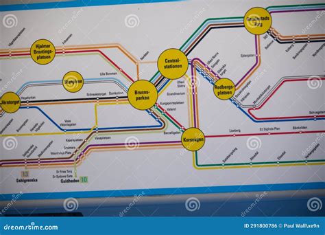 Gothenburg Sweden Circa April 2022 Close Up Of Tram Map Editorial