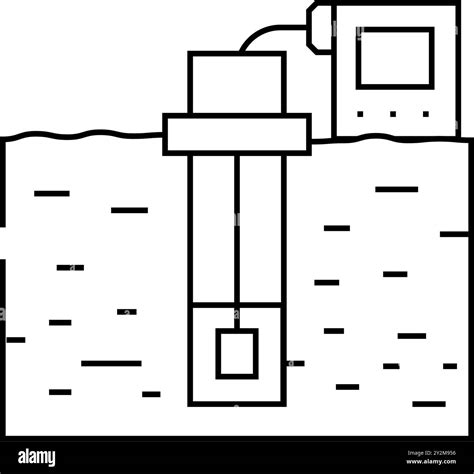 Groundwater Sampling Hydrogeologist Line Icon Vector Illustration Stock